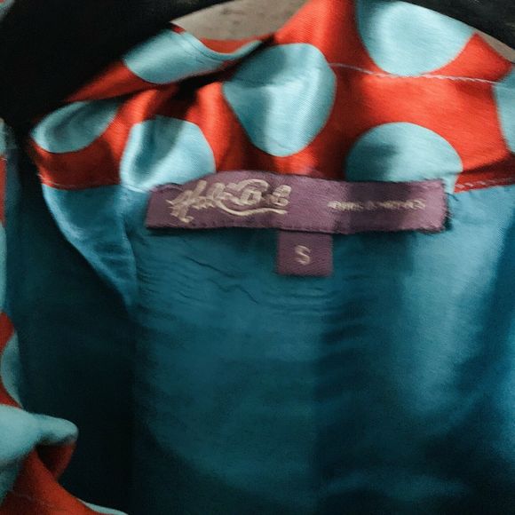 Hale Bob Scarf Top Teal Blue Copper Polka Dot - Picture 6 of 9